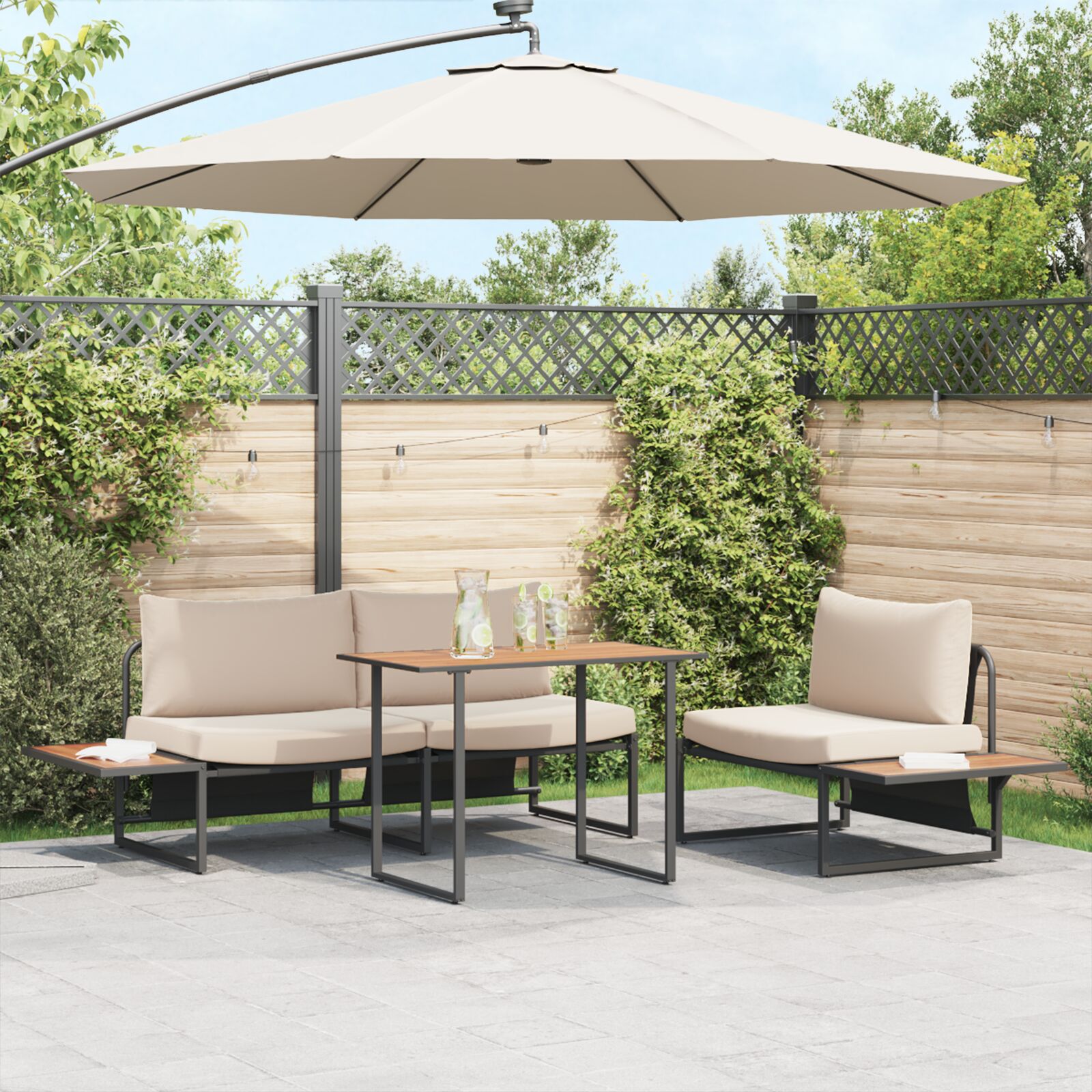 Gartentisch Braun 100x55x70 cm DPC und Stahl