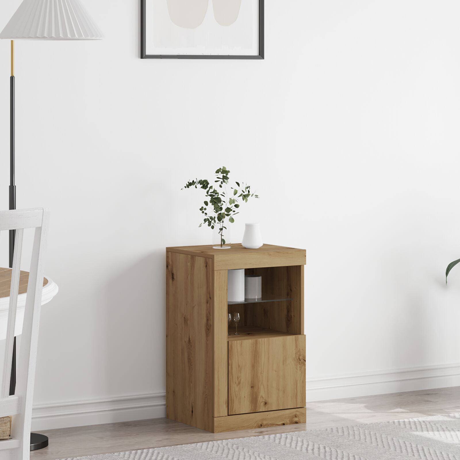 vidaXL Sideboard mit LED-Lichtern Artisan Eiche 41x37x67 cm