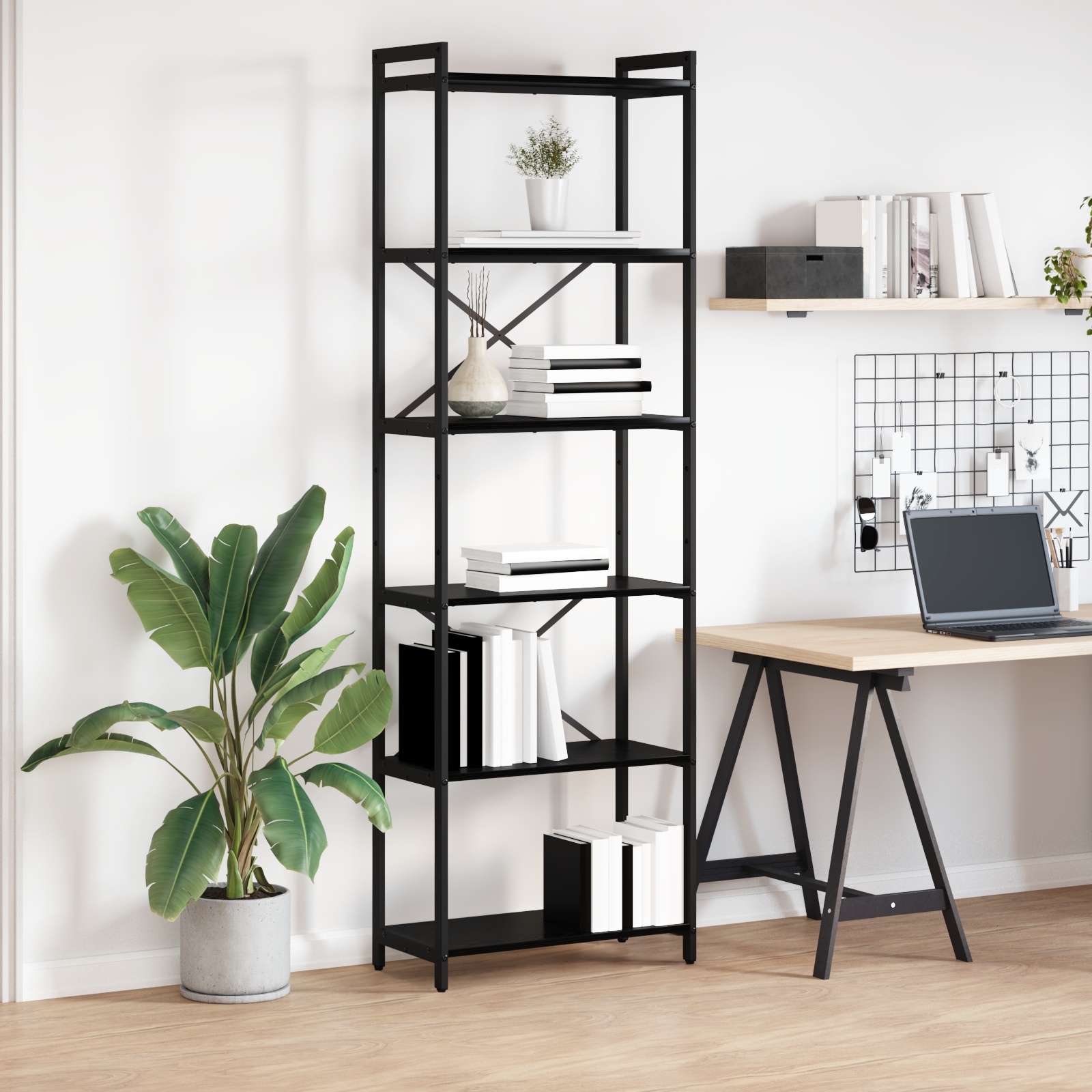 Bücherregal Schwarze Eiche 60 x 30 x 188 cm Spanplatte