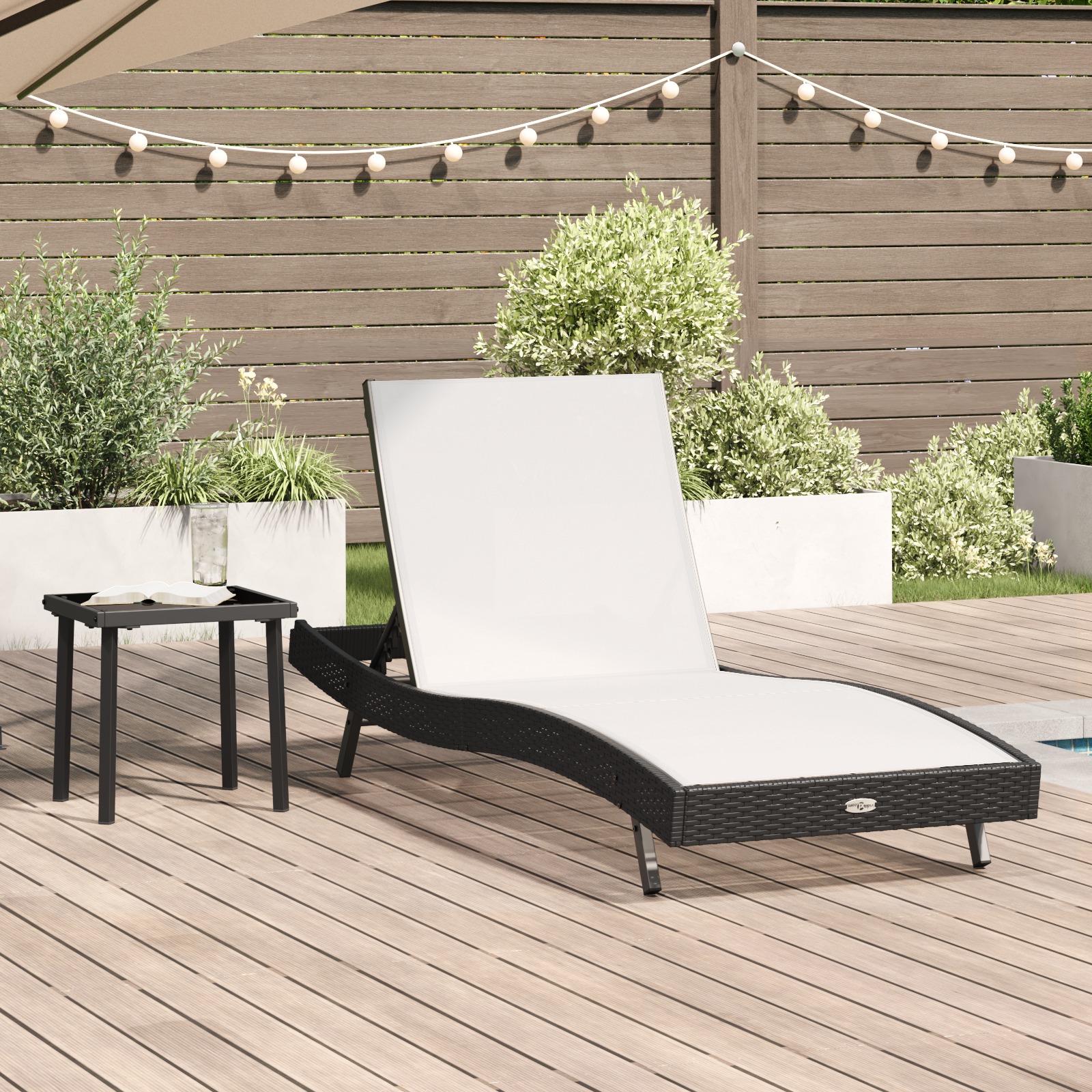 Liegestuhl 2 pcs Schwarz 40 x 40 x 40,5 cm Poly Rattan Liegestuhl 2 pcs Schwarz 40 x 40 x 40,5 cm Poly Rattan