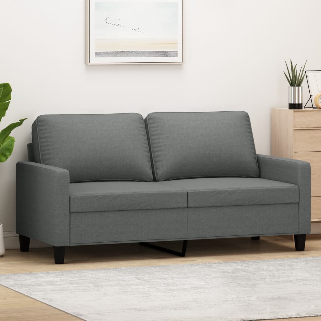 2-Sitzer-Sofa Dunkelgrau 140 cm Stoff 2-Sitzer-Sofa Dunkelgrau 140 cm Stoff