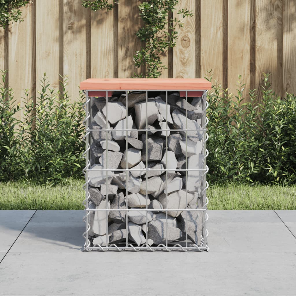 Gartenbank aus Gabionen 33x31x42 cm Massivholz Douglasie Gartenbank aus Gabionen 33x31x42 cm Massivholz Douglasie