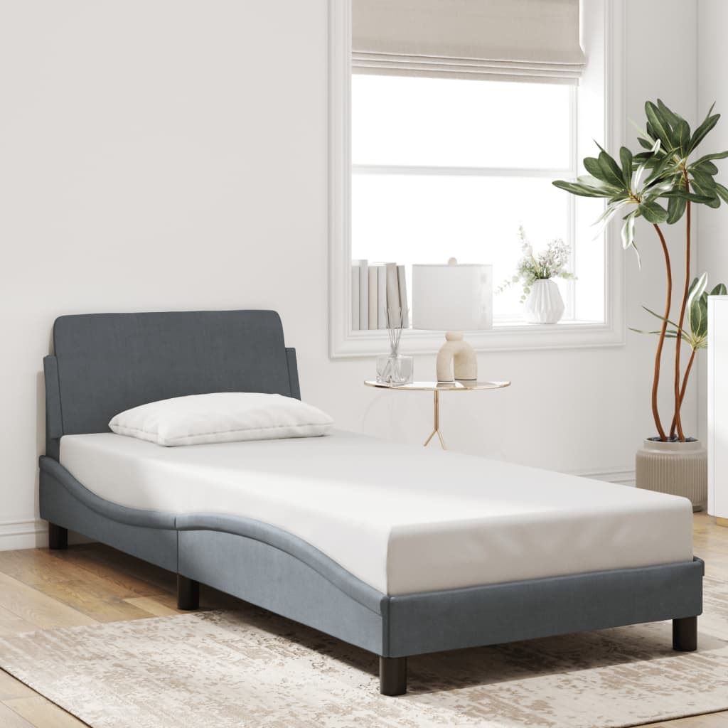 Bettgestell "Dover" Dunkelgrau 80x200 cm Samt