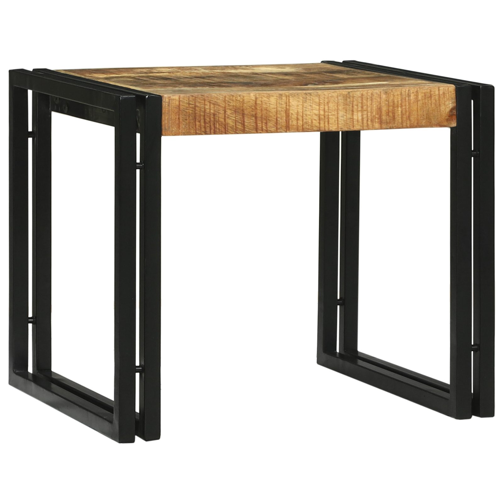 2-teiliges Couchtisch Set aus massivem grobem Mango-Holz