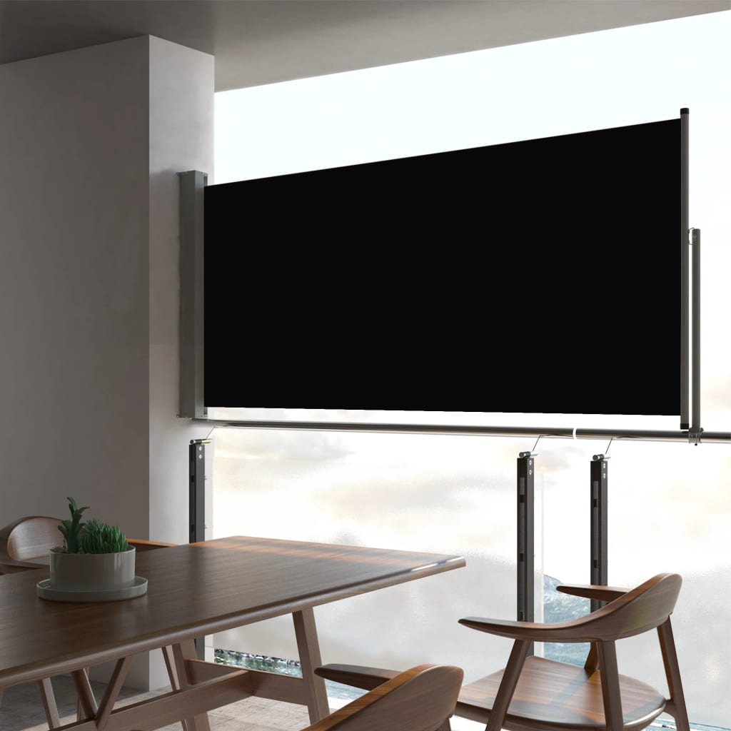 Ausziehbare Seitenmarkise 60×300 cm Schwarz