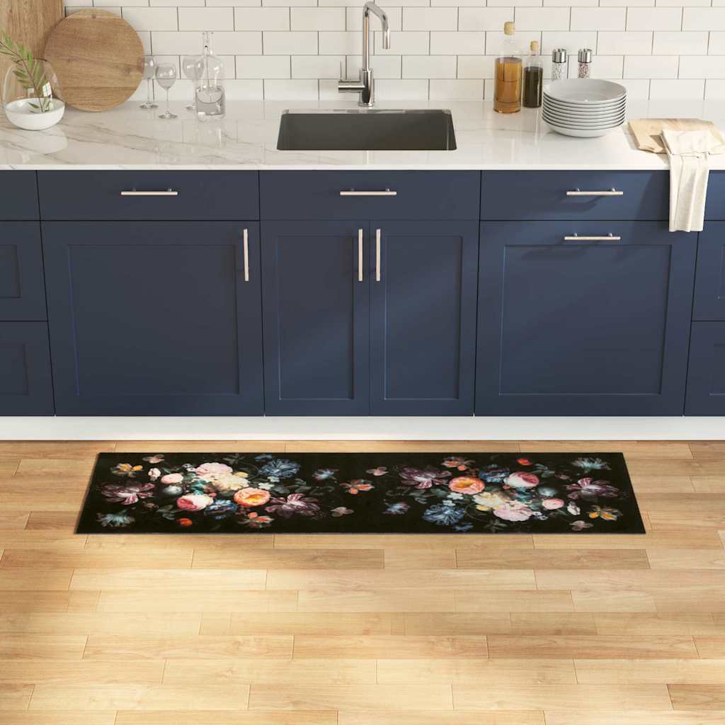 Küchenmatte Floral Blumen 45 x 150 cm Samt