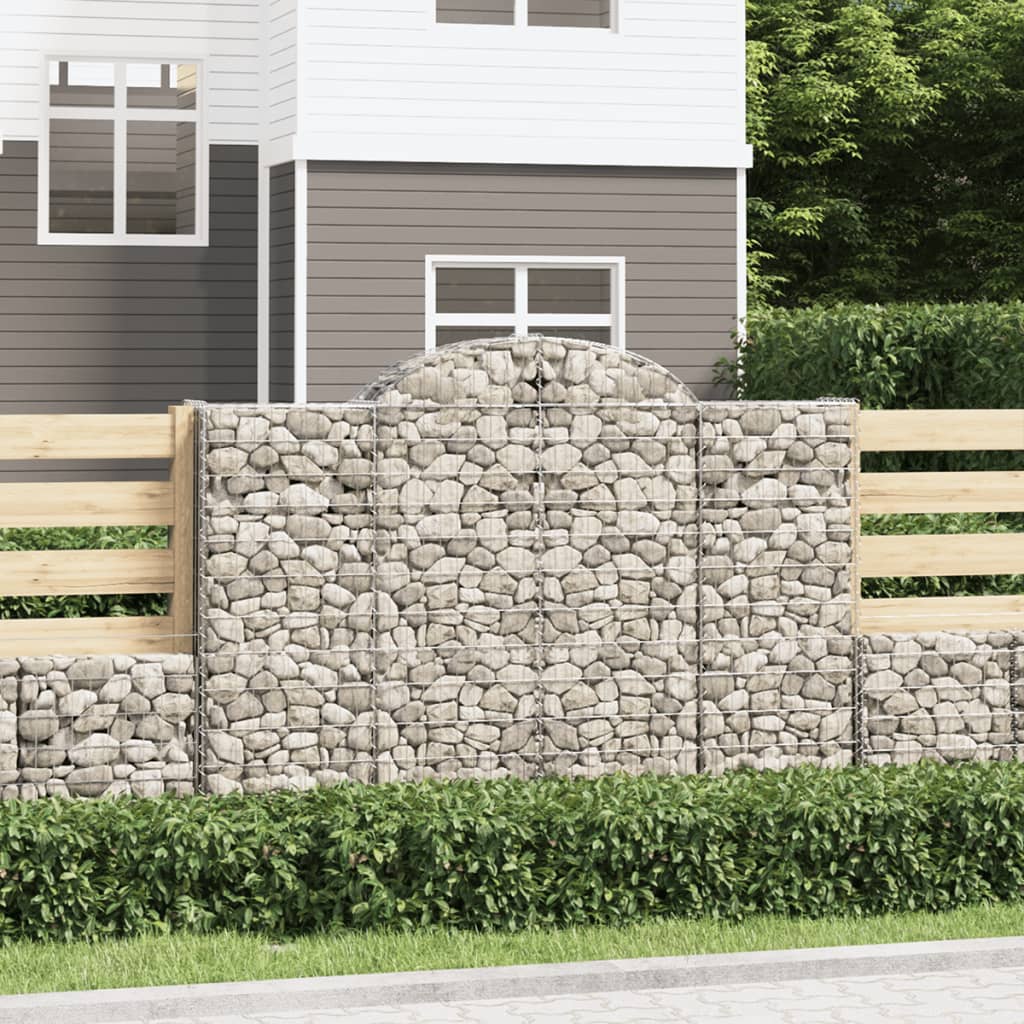 Gabionen mit Hochbogen 2 Stk. 200x50x140/160cm Verzinktes Eisen Gabionen mit Hochbogen 2 Stk. 200x50x140/160cm Verzinktes Eisen