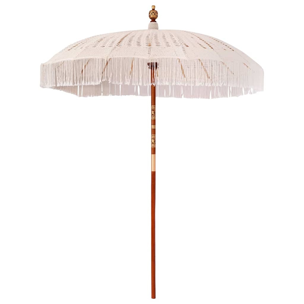 Sonnenschirm Sonstiges Creme x 250 cm Baumwolle und Massivholz
