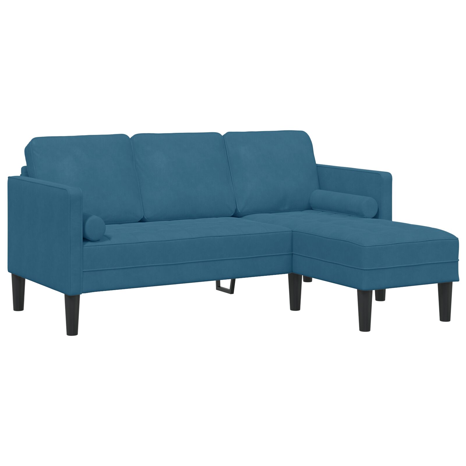L-förmiges Sofa Blau 173x131x67 cm Samt L-förmiges Sofa Blau 173x131x67 cm Samt