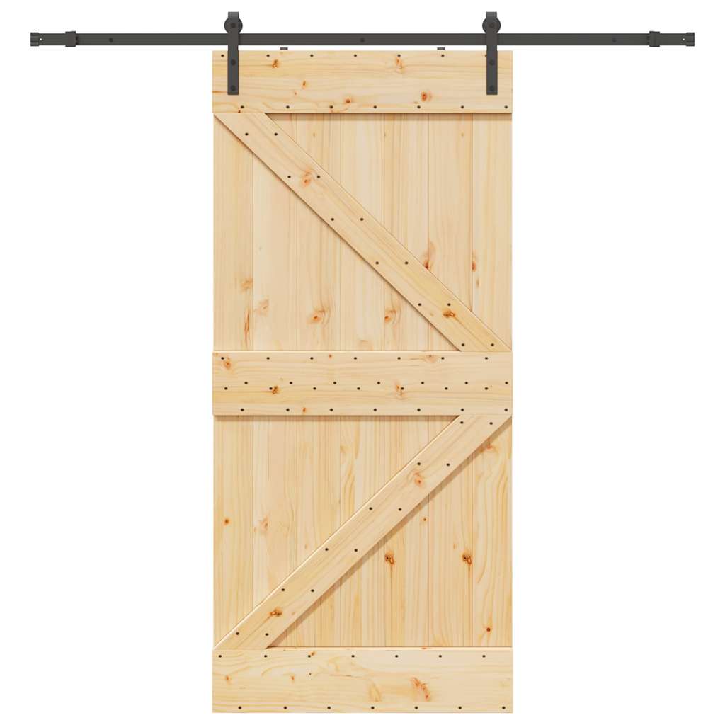 Schiebetür mit Beschlag 80x210 cm Massivholz Kiefer