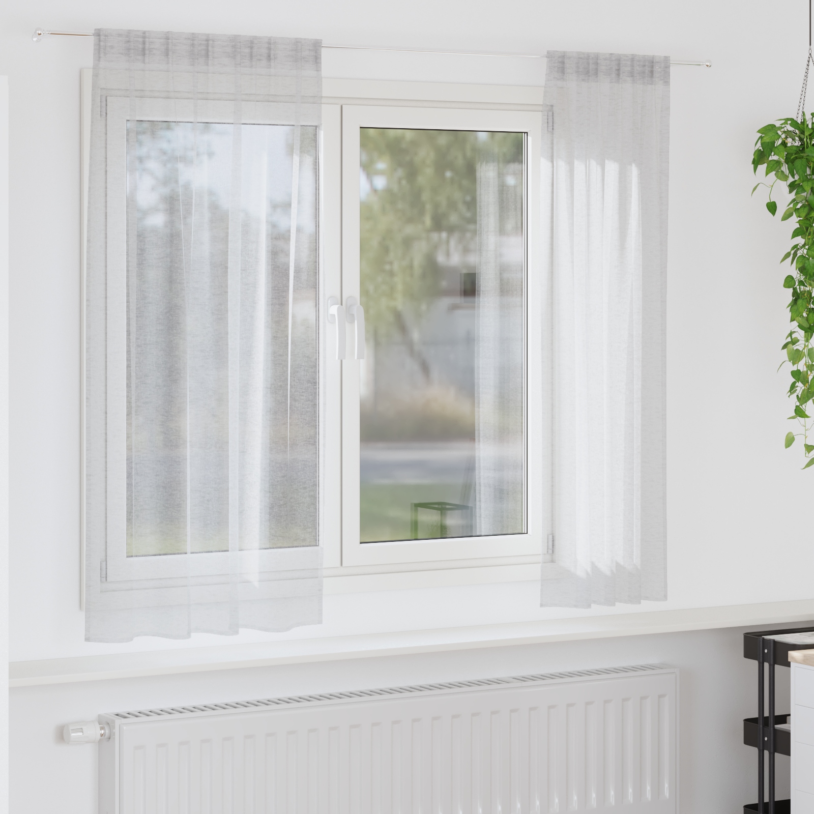 Vorhänge mit Vorhängen 2 pcs Hellgrau 140 x 175 cm Polyester
