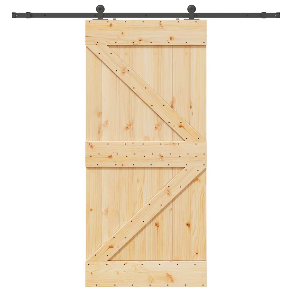 Schiebetür mit Beschlag 90x210 cm Massivholz Kiefer