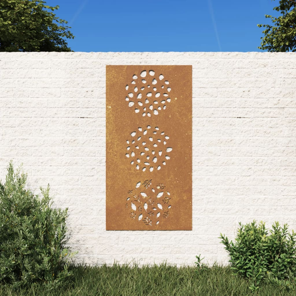 Garten-Wanddeko 105x55 cm Cortenstahl Blatt-Design Garten-Wanddeko 105x55 cm Cortenstahl Blatt-Design