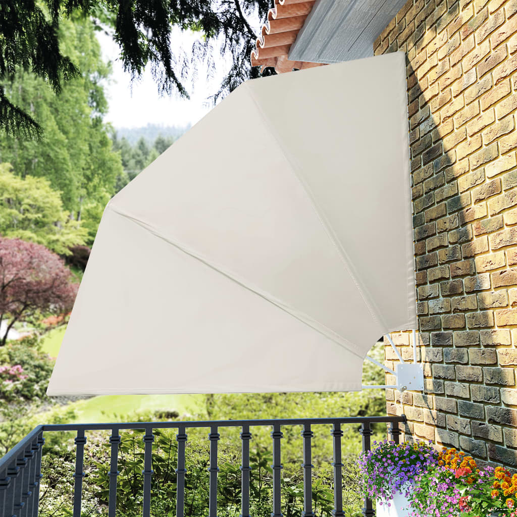 Faltbarer Balkonfächer Creme 210×210 cm