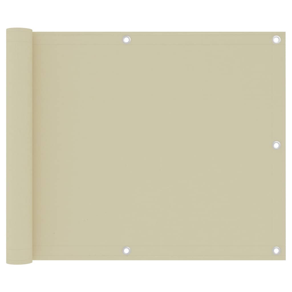 Balkon-Sichtschutz Creme 75x500 cm Oxford-Gewebe