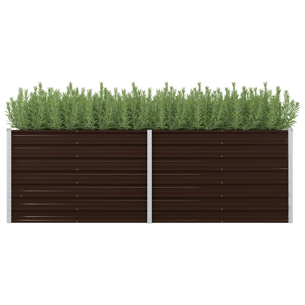 Garten-Hochbeet Braun 240 x 80 x 77 cm Verzinkter Stahl Garten-Hochbeet Braun 240 x 80 x 77 cm Verzinkter Stahl