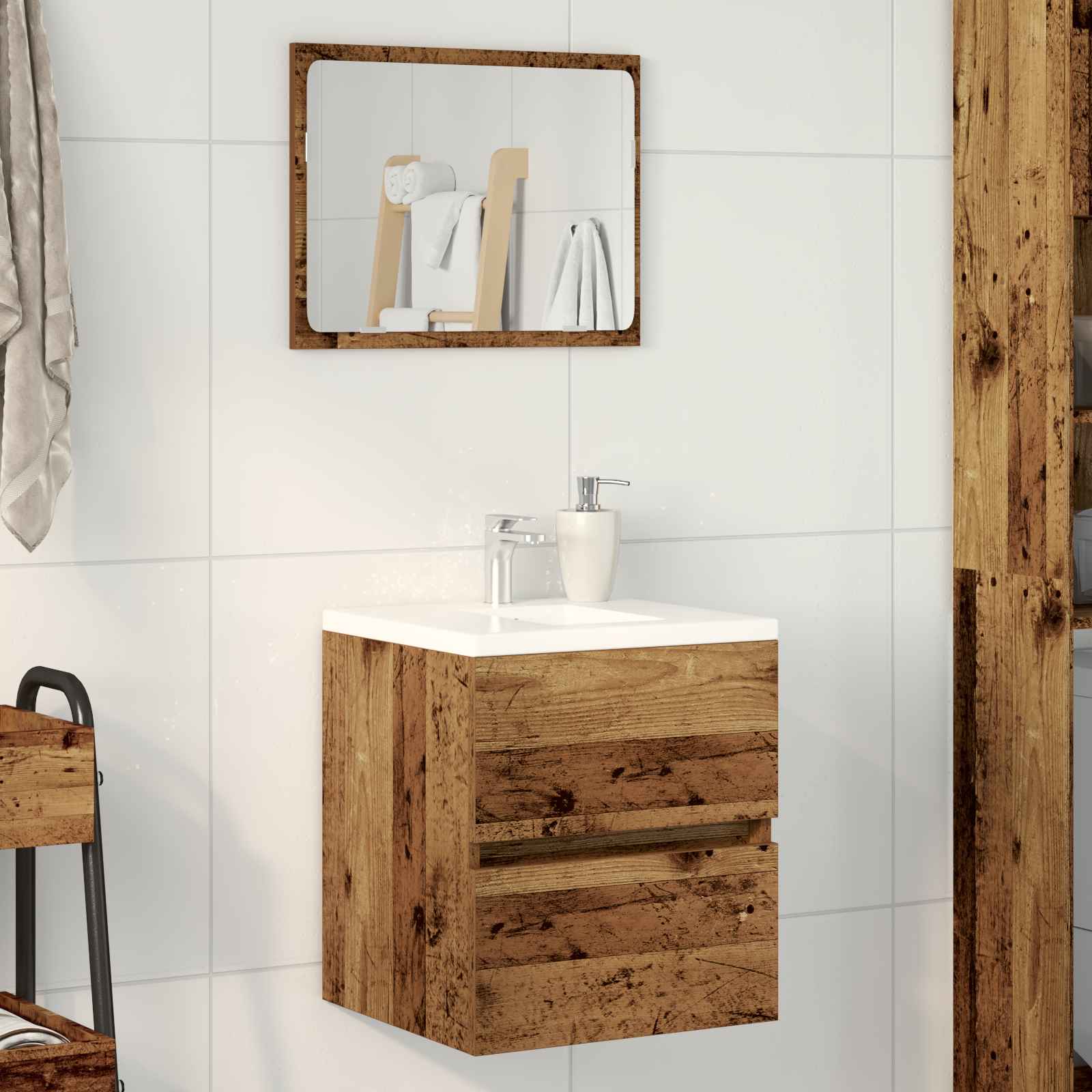 Waschbecken-Schränke aus altem Holz 41x38,5x45 cm Holzwerkstoff