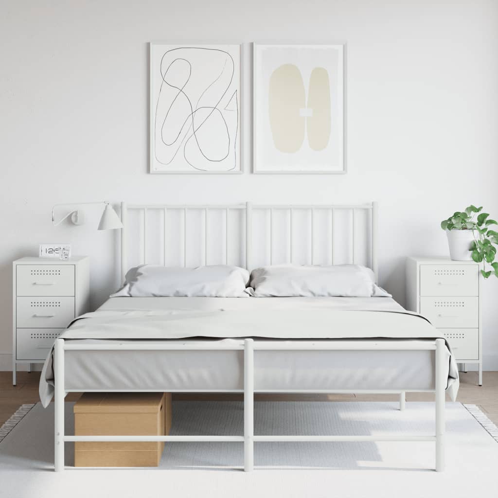 Nachttische 2 Stk. Weiß 36x39x68 cm Kaltgewalzter Stahl