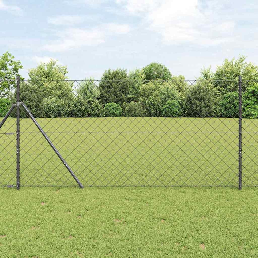 Zaunpfostenset Grau 1.4 x 10 m Verzinkter Stahl