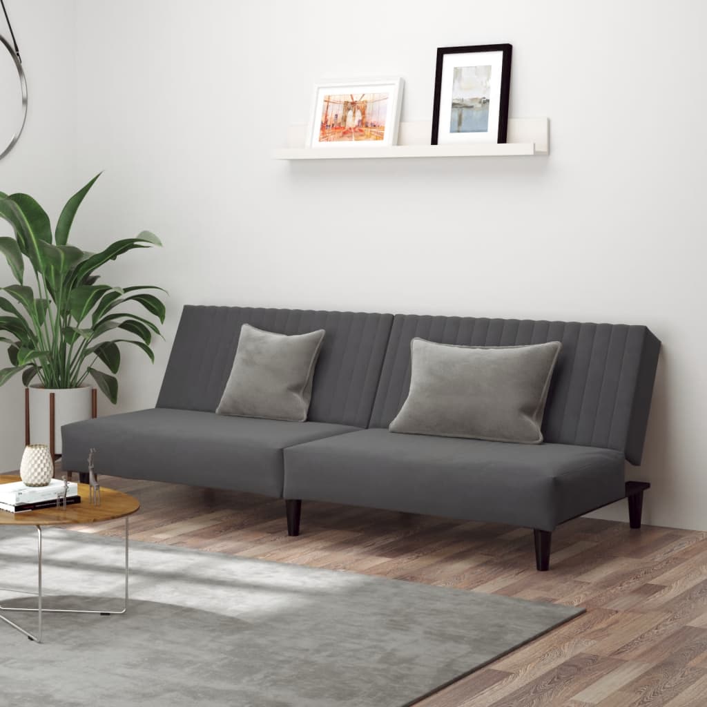 Schlafsofa 2-Sitzer Dunkelgrau Samt Schlafsofa 2-Sitzer Dunkelgrau Samt