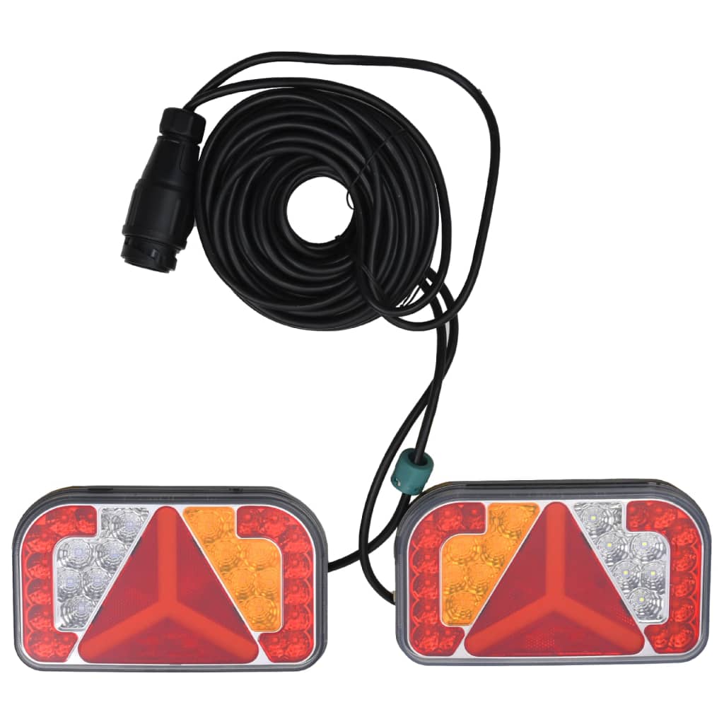 Anhängerleuchten 2 Stk. Rot 24x5x14,5 cm 12V LED-Leuchtmittel