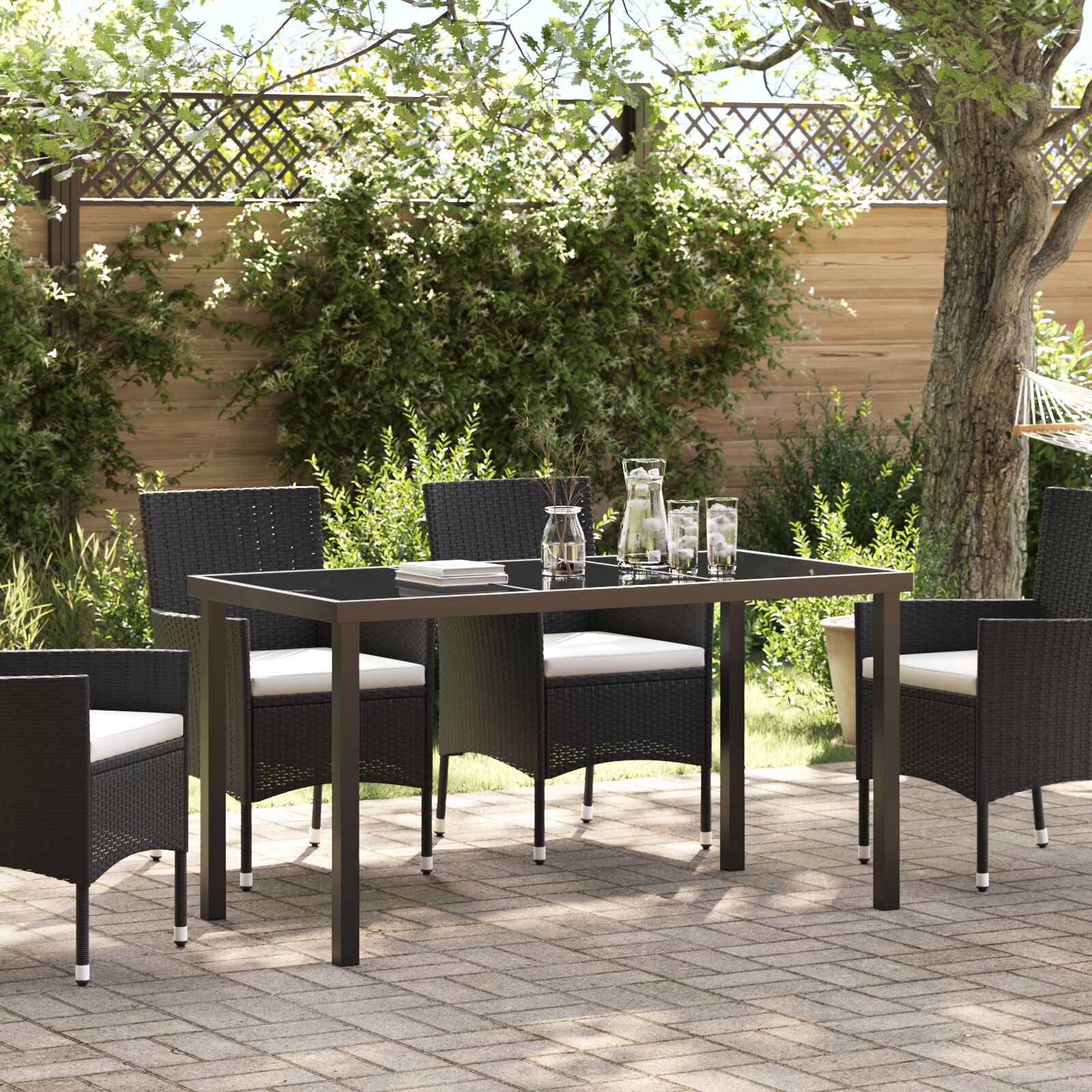 Gartentisch Schwarz 140x70x73 cm