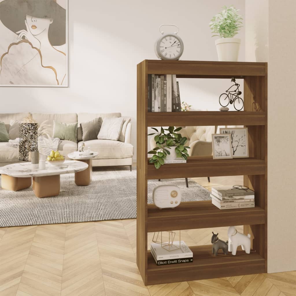 Bücherregal/Raumteiler Braun Eiche 80x30x135 cm Holzwerkstoff