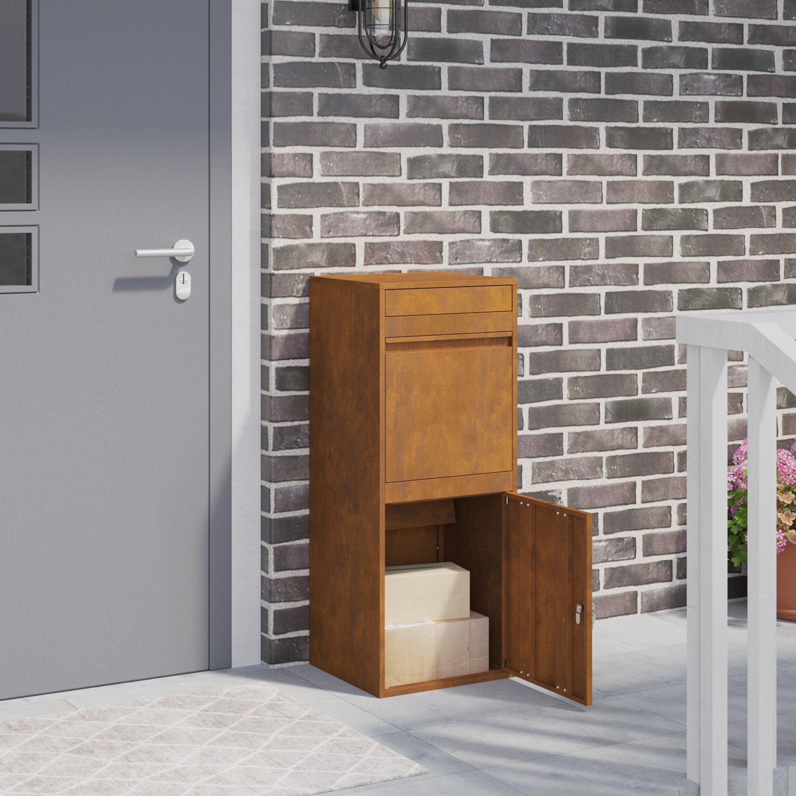 Paketdrop-Box Rostig 41 x 38 x 103 cm Paketdrop-Box Rostig 41 x 38 x 103 cm