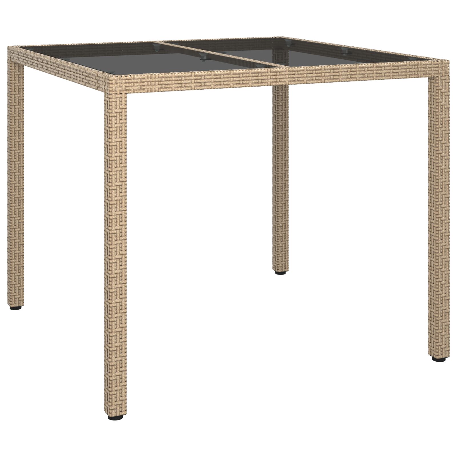 Gartentisch Beige 90x90x75 cm Poly-Rattan