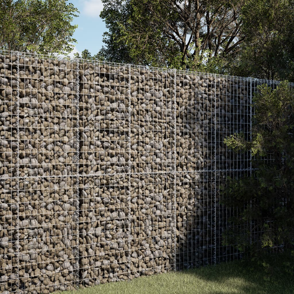 Gabione mit Deckel 100x100x200 cm Verzinktes Eisen Gabione mit Deckel 100x100x200 cm Verzinktes Eisen