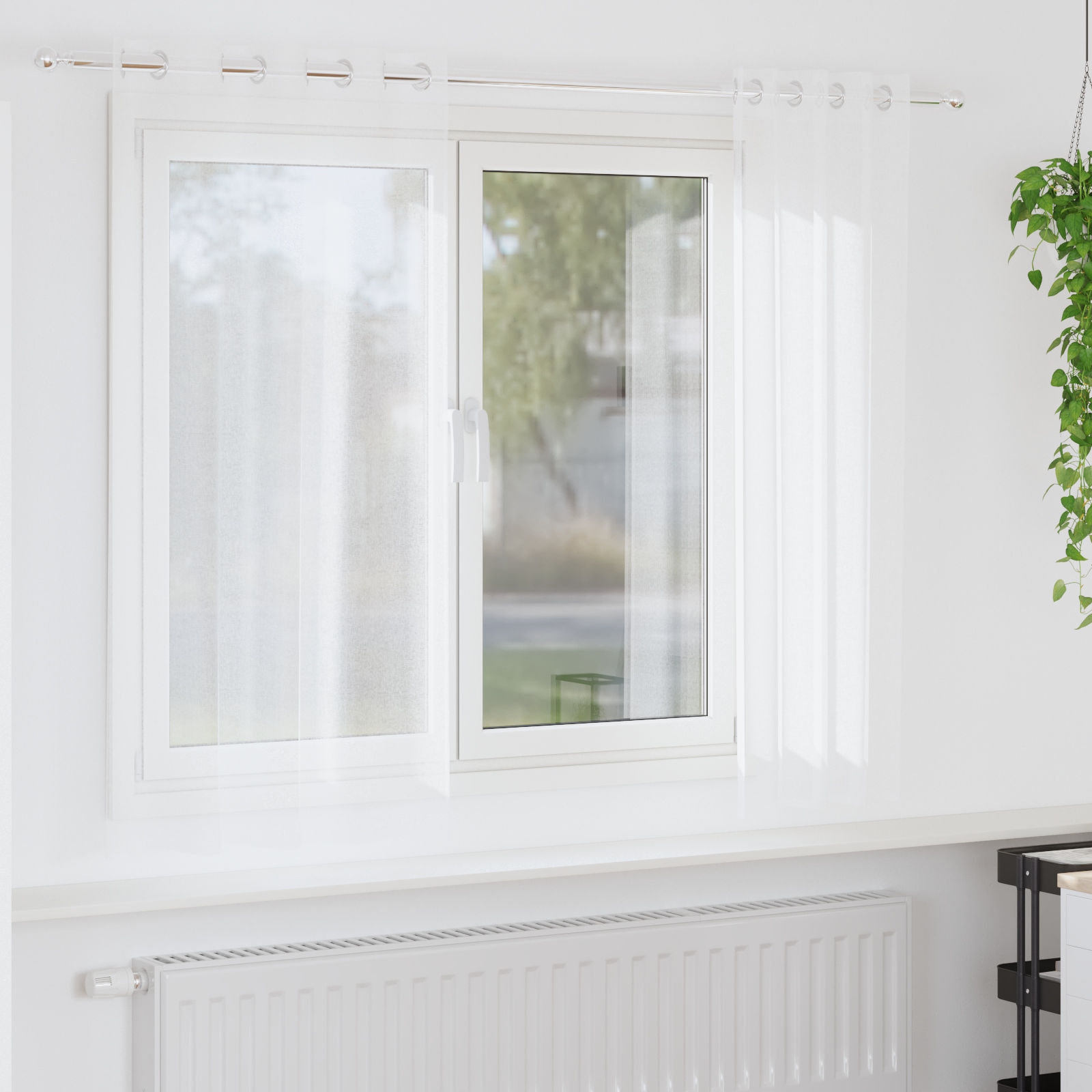 Vorhänge mit Vorhängen 2 pcs Weiß 140 x 175 cm Polyester
