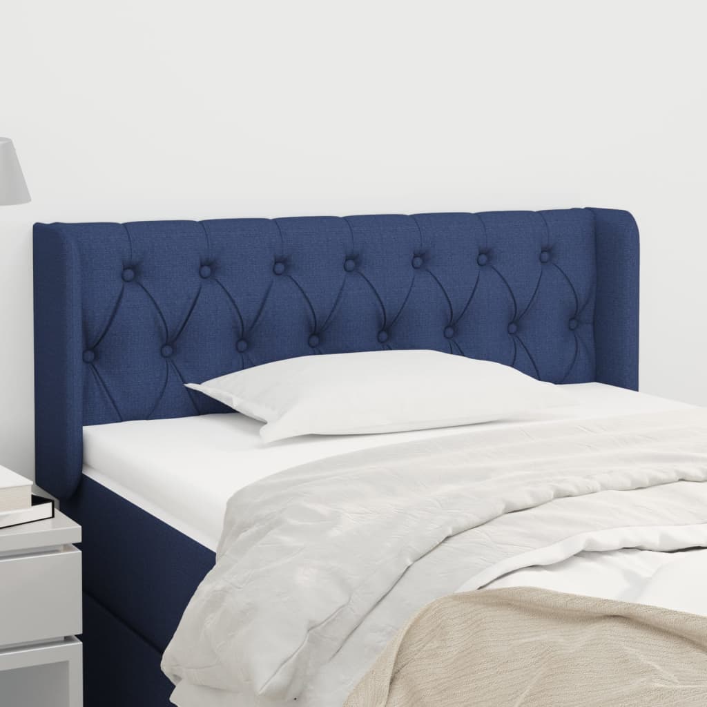 Kopfteil mit Ohren Blau 103x16x78/88 cm Stoff