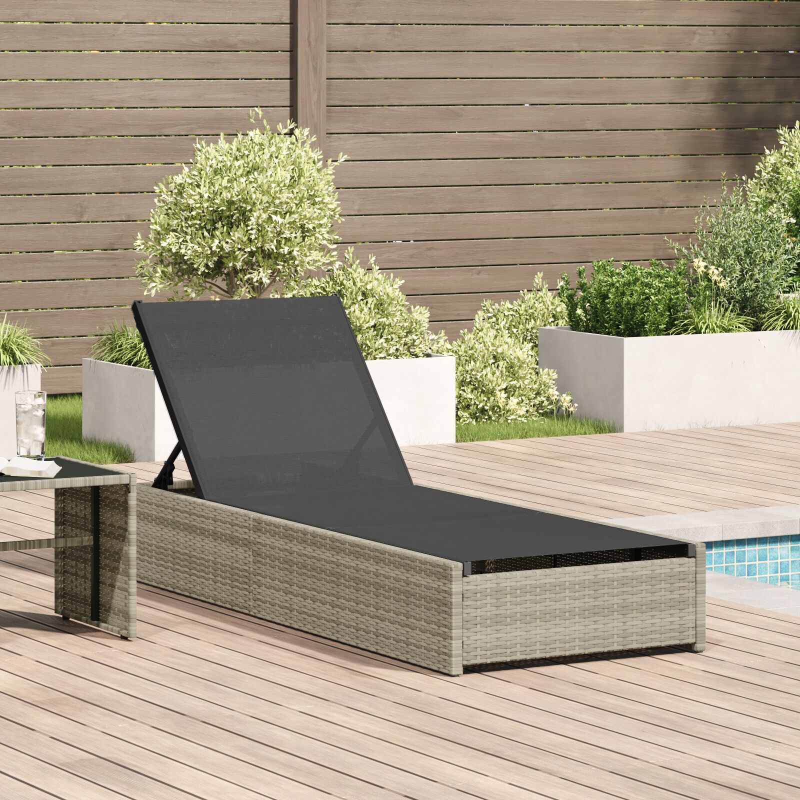 Sonnenliege Beige 60x200x27 cm Poly Rattan Sonnenliege Beige 60x200x27 cm Poly Rattan