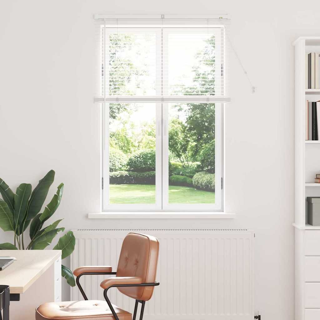 Fenster Jalousie mit Vorhängen Sonstiges Weiß 80 x 130 cm Aluminium