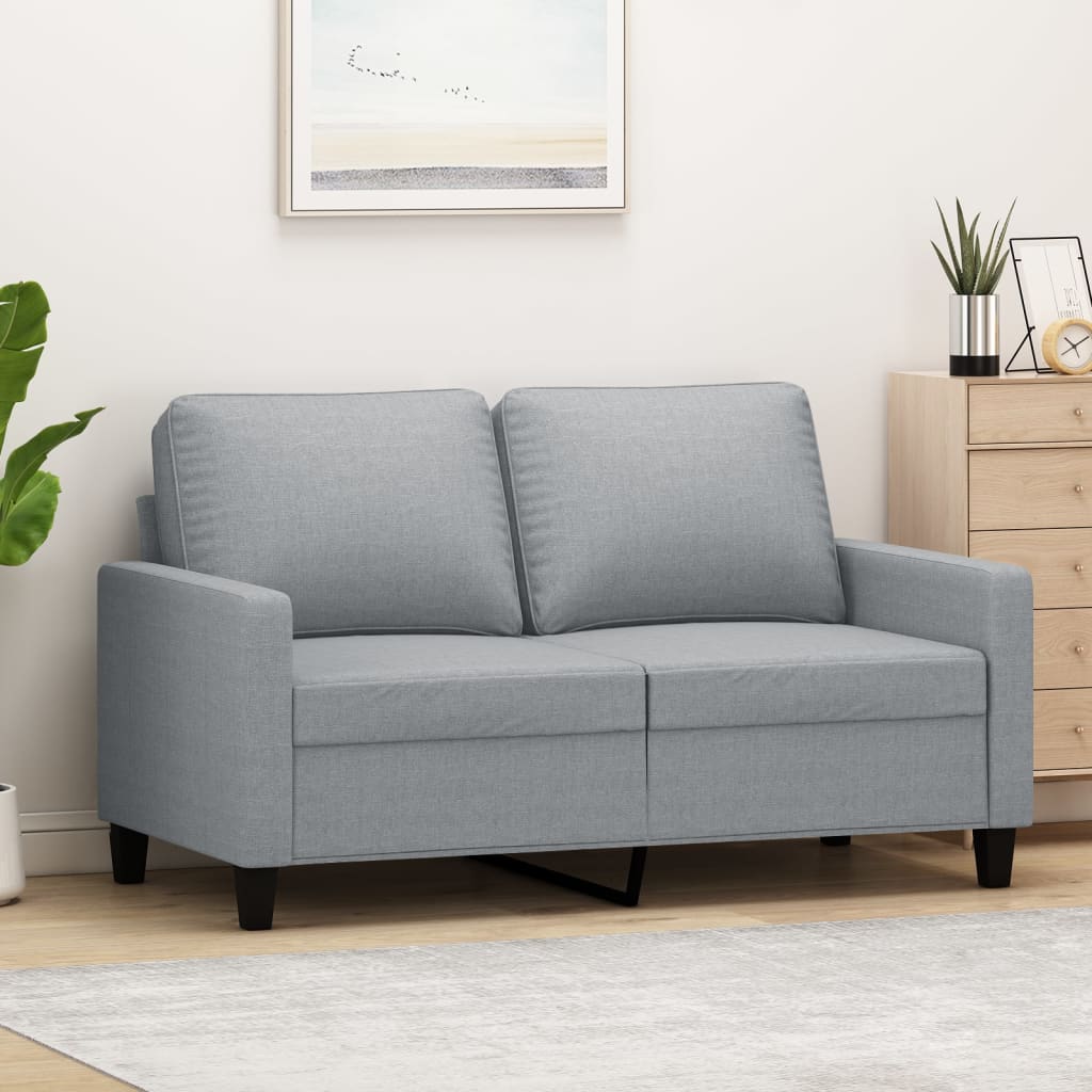 2-Sitzer-Sofa Hellgrau 120 cm Stoff 2-Sitzer-Sofa Hellgrau 120 cm Stoff