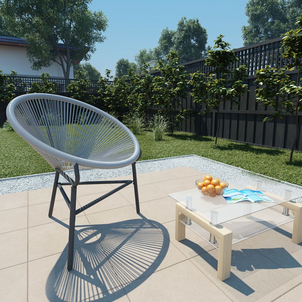 Garten-Mondstuhl Poly-Rattan Grau Garten-Mondstuhl Poly-Rattan Grau