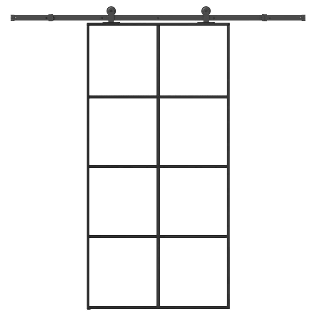 Schiebetür mit Beschlag 102,5x205 cm ESG-Glas & Aluminium