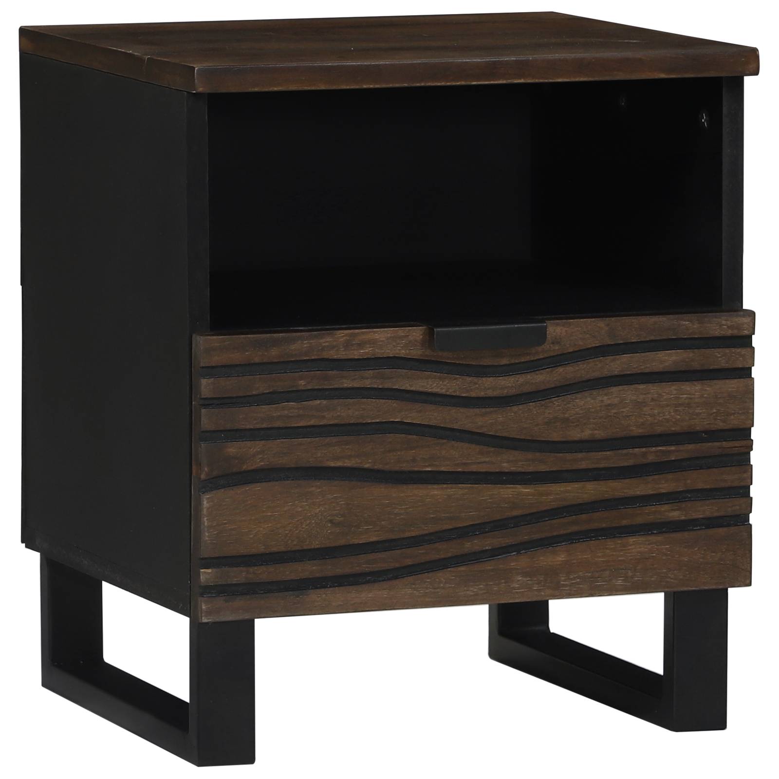 Nachttisch 40x33x46 cm Massivholz Walnuss