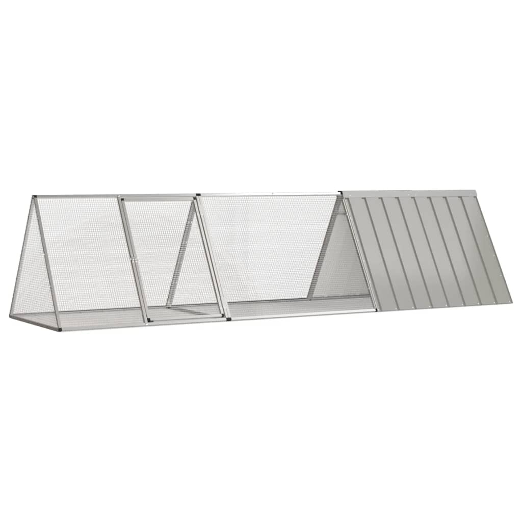 Kaninchenkäfig Grau 302,5x80,5x71 cm Verzinkter Stahl