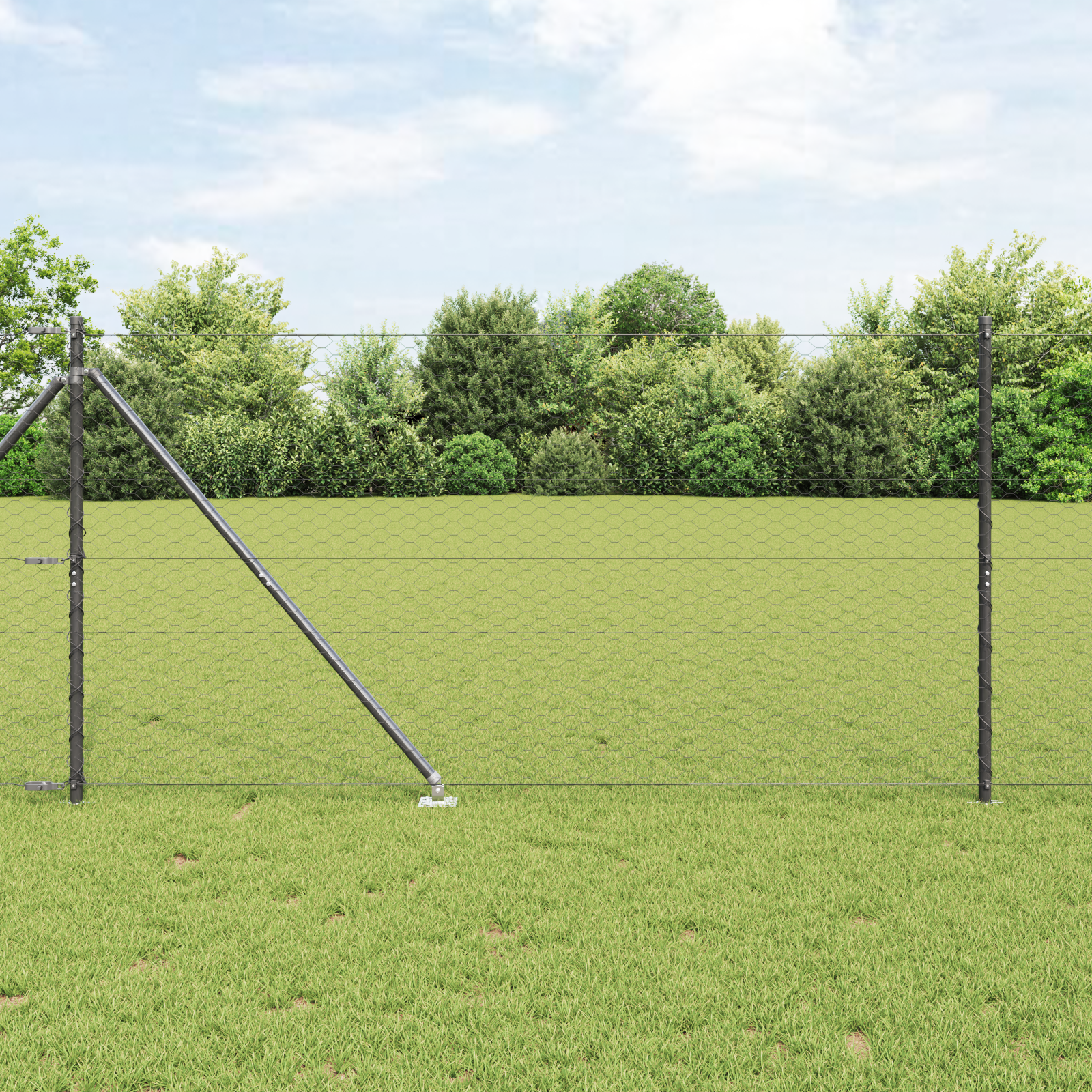 Hexagonzaun Grau 1,4x10 m Stahl