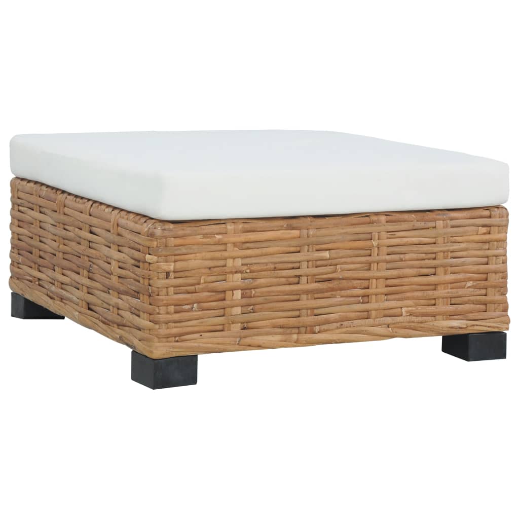 Fußhocker mit Kissen Natürliches Rattan Fußhocker mit Kissen Natürliches Rattan