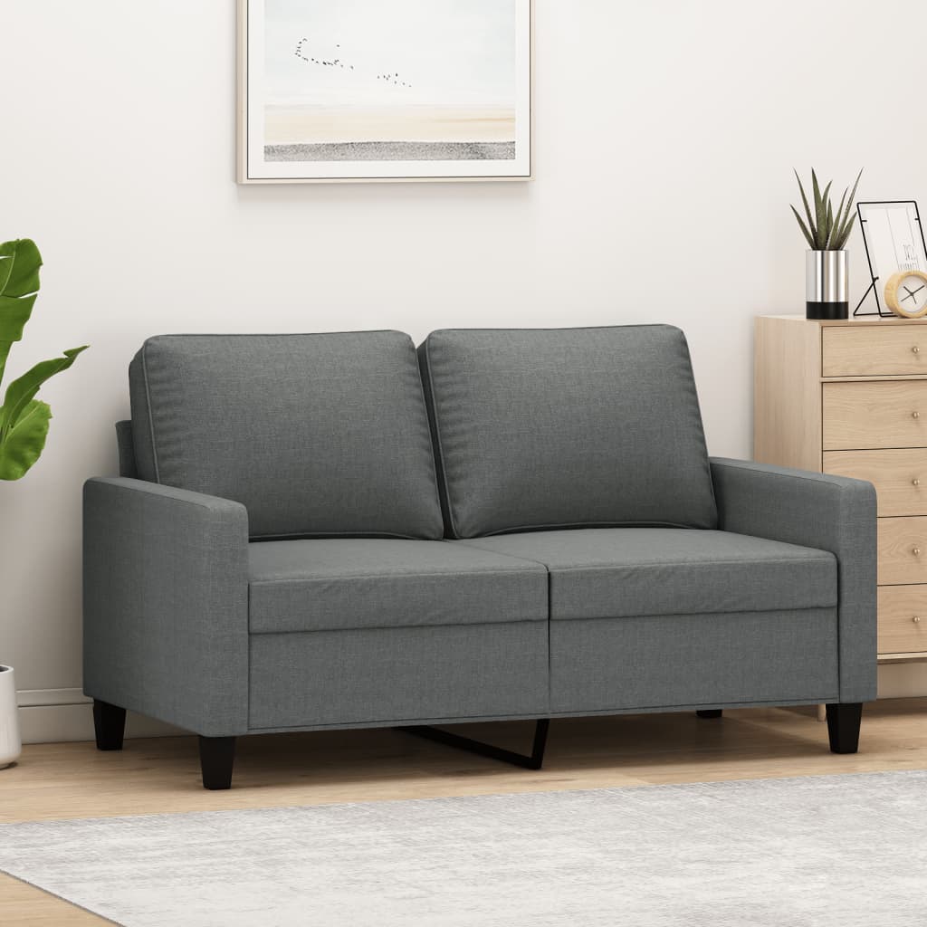 2-Sitzer-Sofa Dunkelgrau 120 cm Stoff 2-Sitzer-Sofa Dunkelgrau 120 cm Stoff