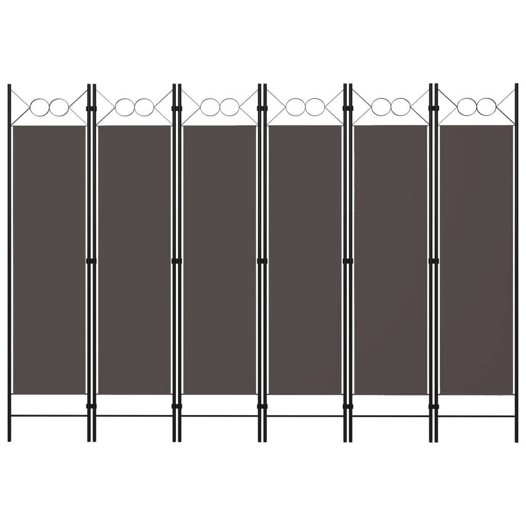 6-tlg. Raumteiler Anthrazit 240 x 180 cm
