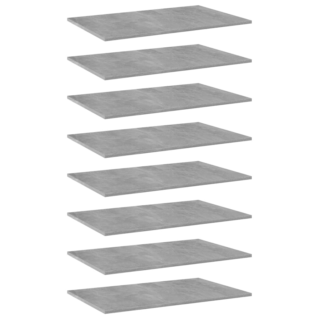 Bücherregal-Bretter 8 Stk. Betongrau 80x50x1,5 cm Holzwerkstoff