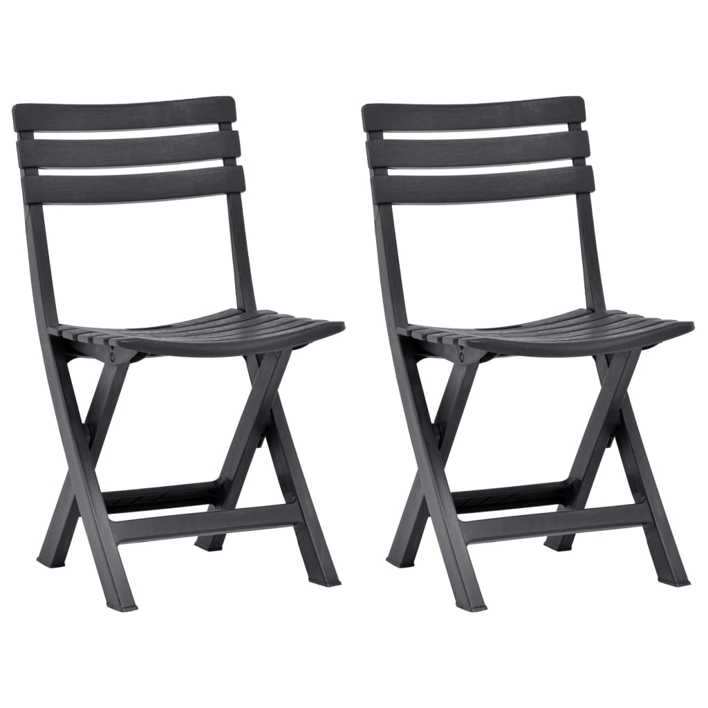 Klappbare Gartenstühle 2 Stk. Kunststoff Anthrazit Klappbare Gartenstühle 2 Stk. Kunststoff Anthrazit