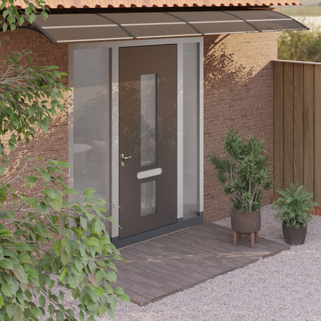 Türvordach Schwarz 350x80 cm Polycarbonat