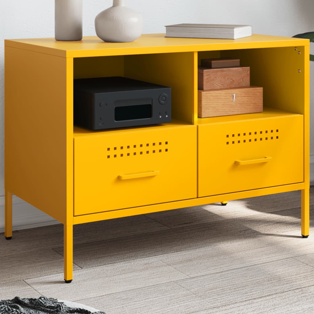 TV-Schrank Senfgelb 68x39x50,5 cm Kaltgewalzter Stahl