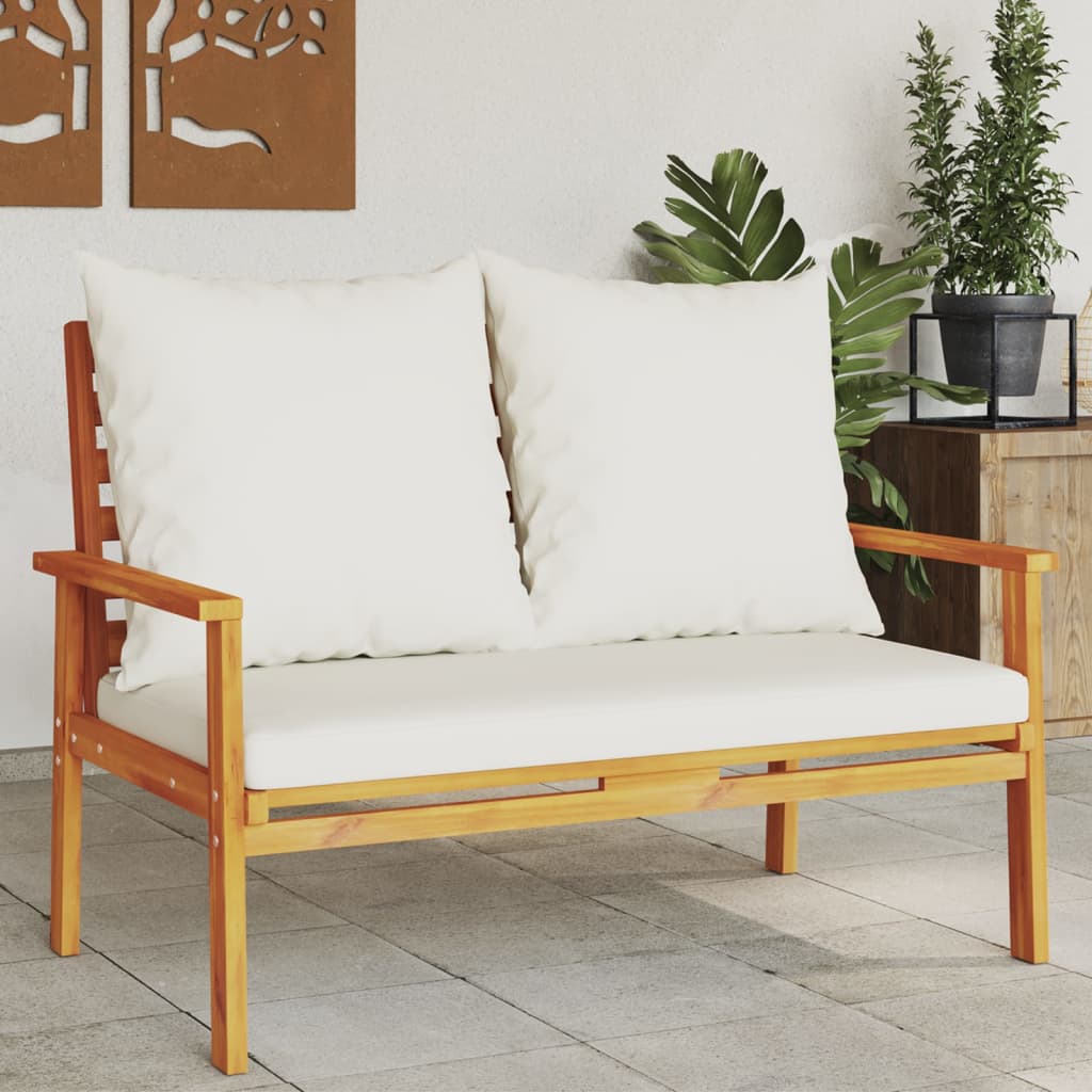 Gartensofa 120 cm mit Kissen Massivholz Akazie Gartensofa 120 cm mit Kissen Massivholz Akazie