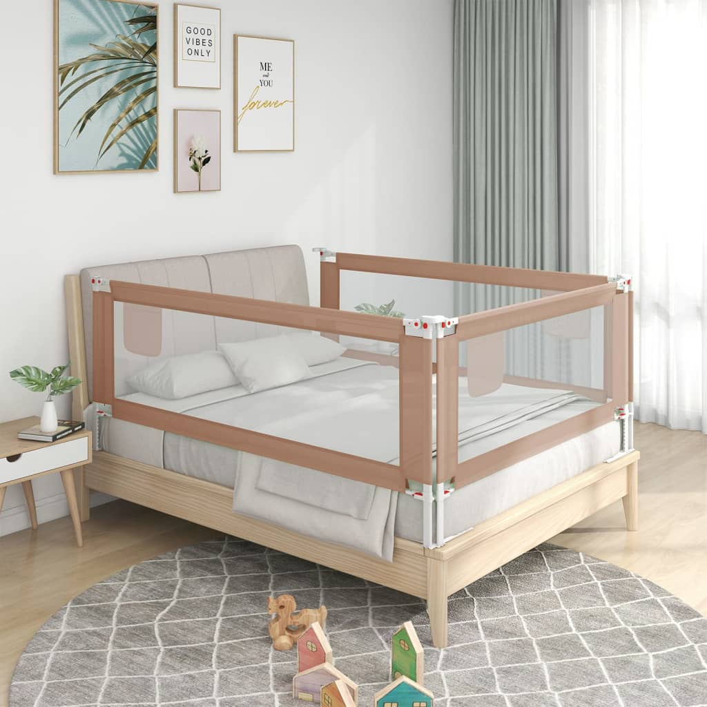 Kleinkind-Bettschutzgitter Taupe 180x25 cm Stoff Kleinkind-Bettschutzgitter Taupe 180x25 cm Stoff