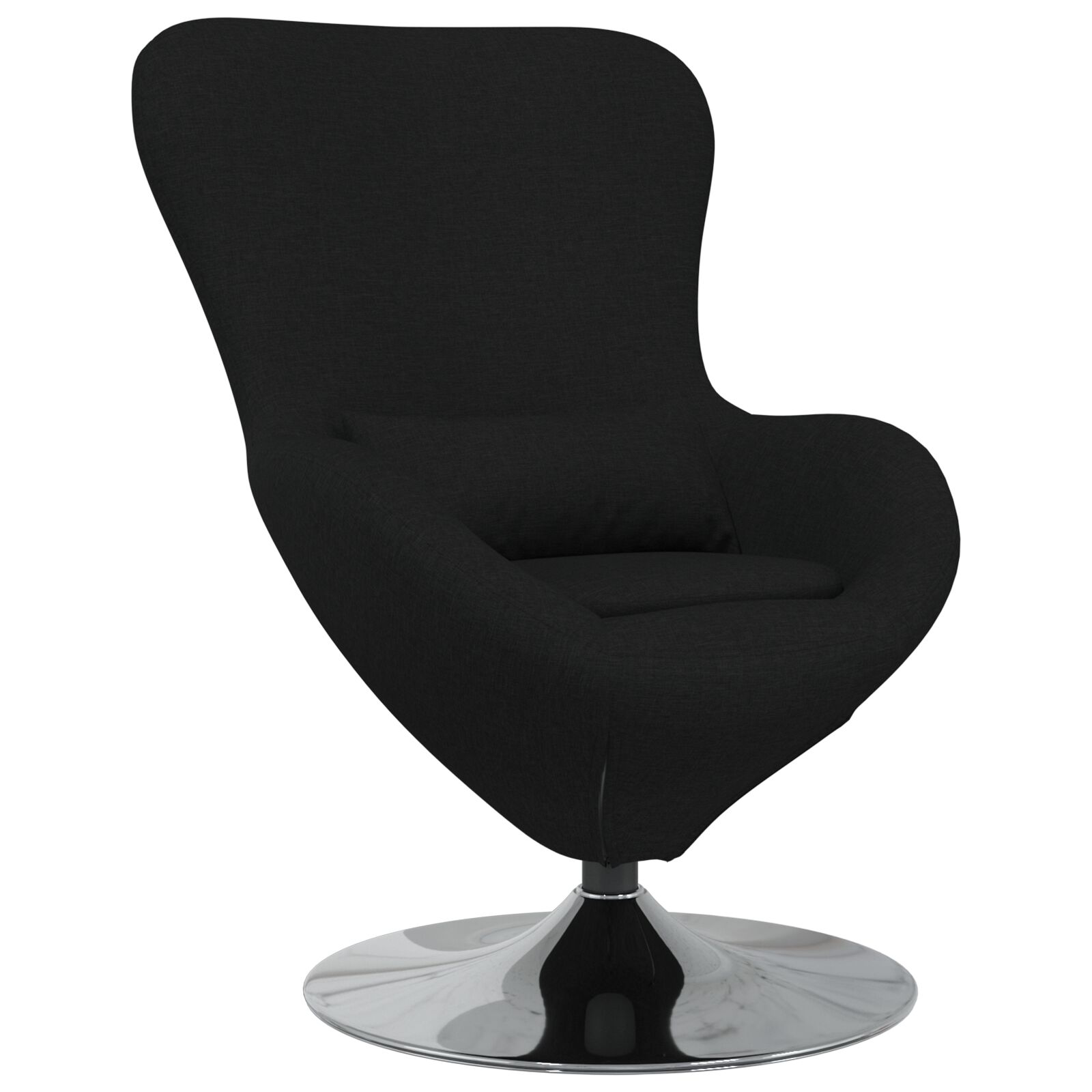 Eiersessel Schwarzer Stoff